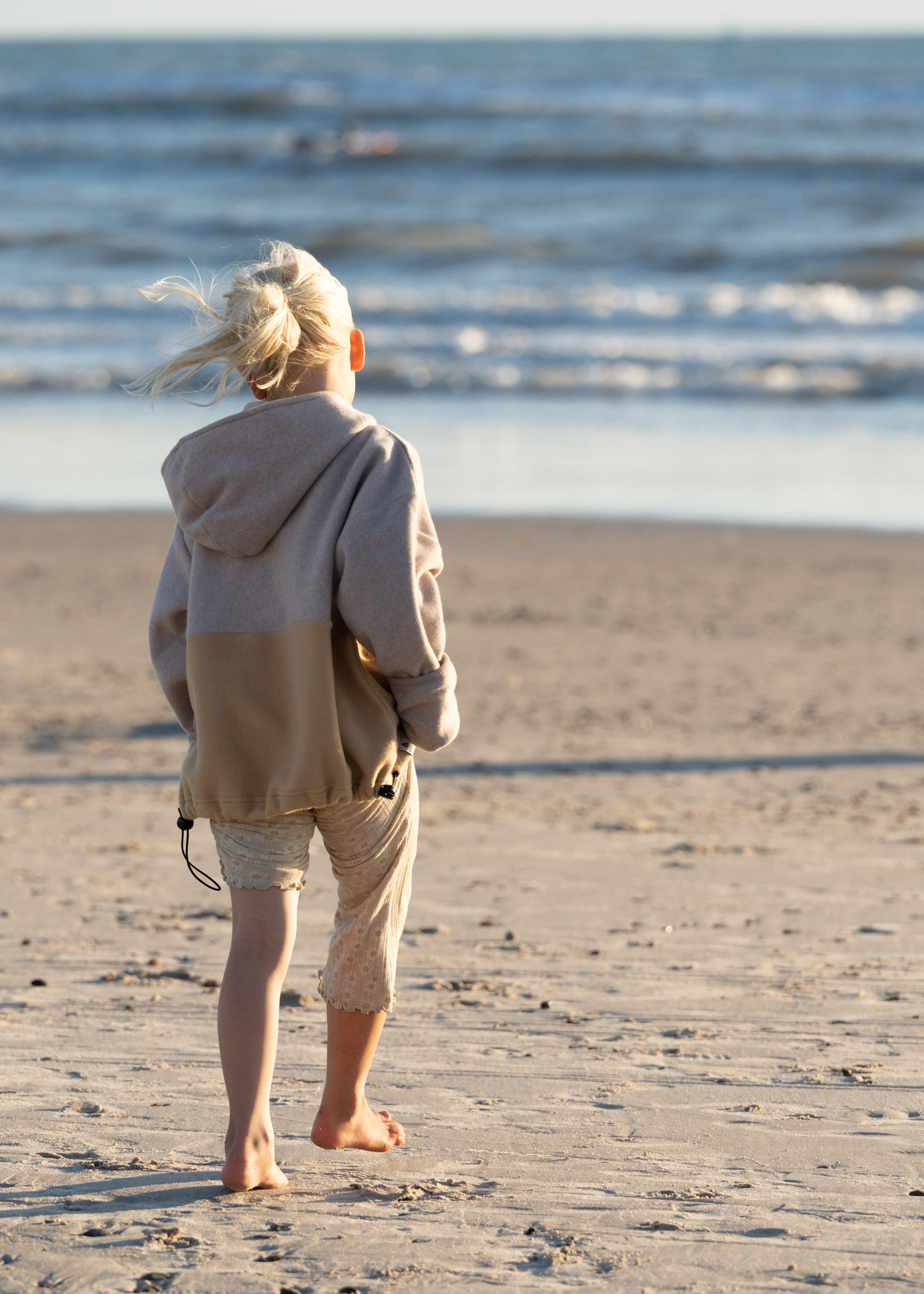 Baumwoll-Fleece-Hoodie FLITZ TaupeMelange/Dünensand