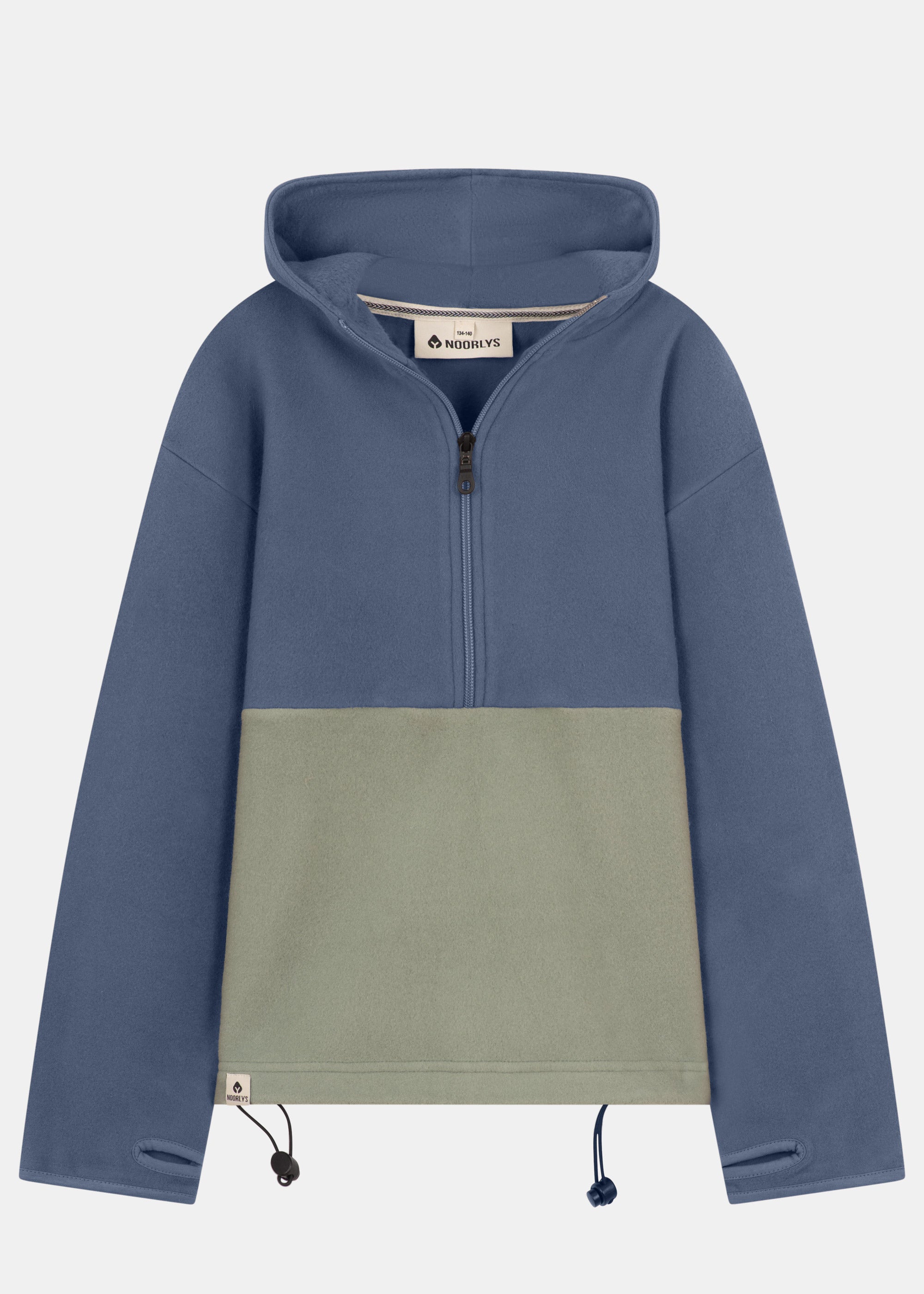 Baumwoll-Fleece-Hoodie FLITZ DenimBlue/DustyMint