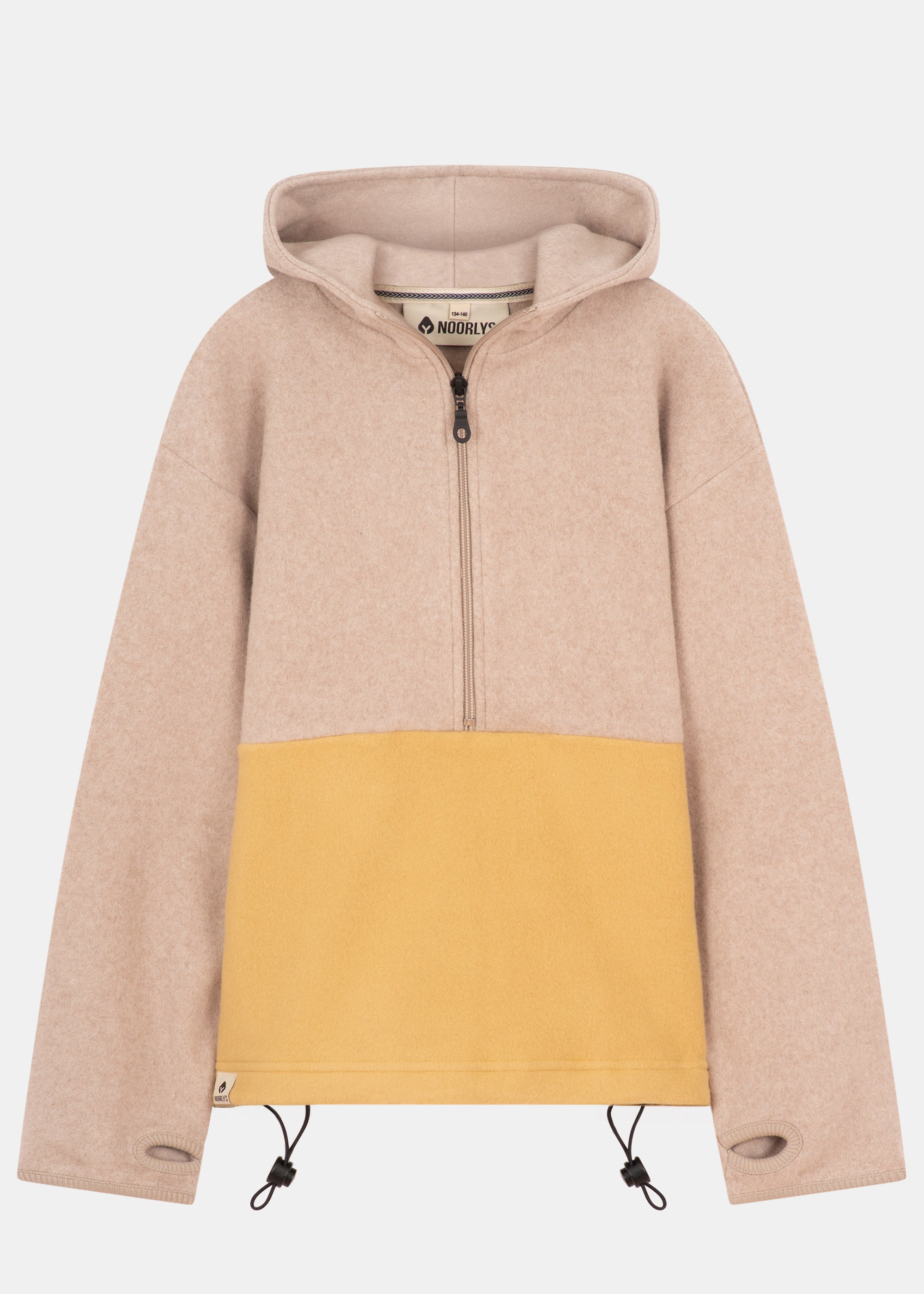 Baumwoll-Fleece-Hoodie FLITZ TaupeMelange/Dünensand