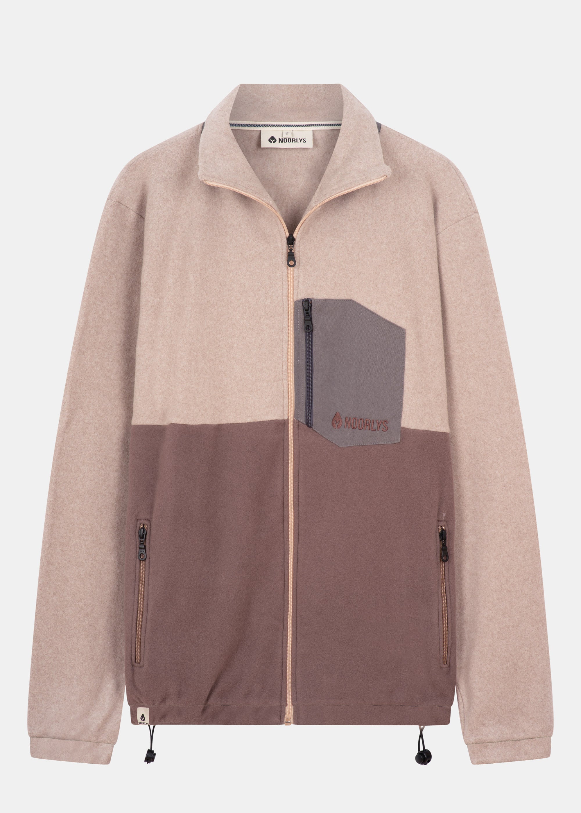 Baumwoll-Fleece-Jacke MÖÖK TaupeMelange/DustyBrown