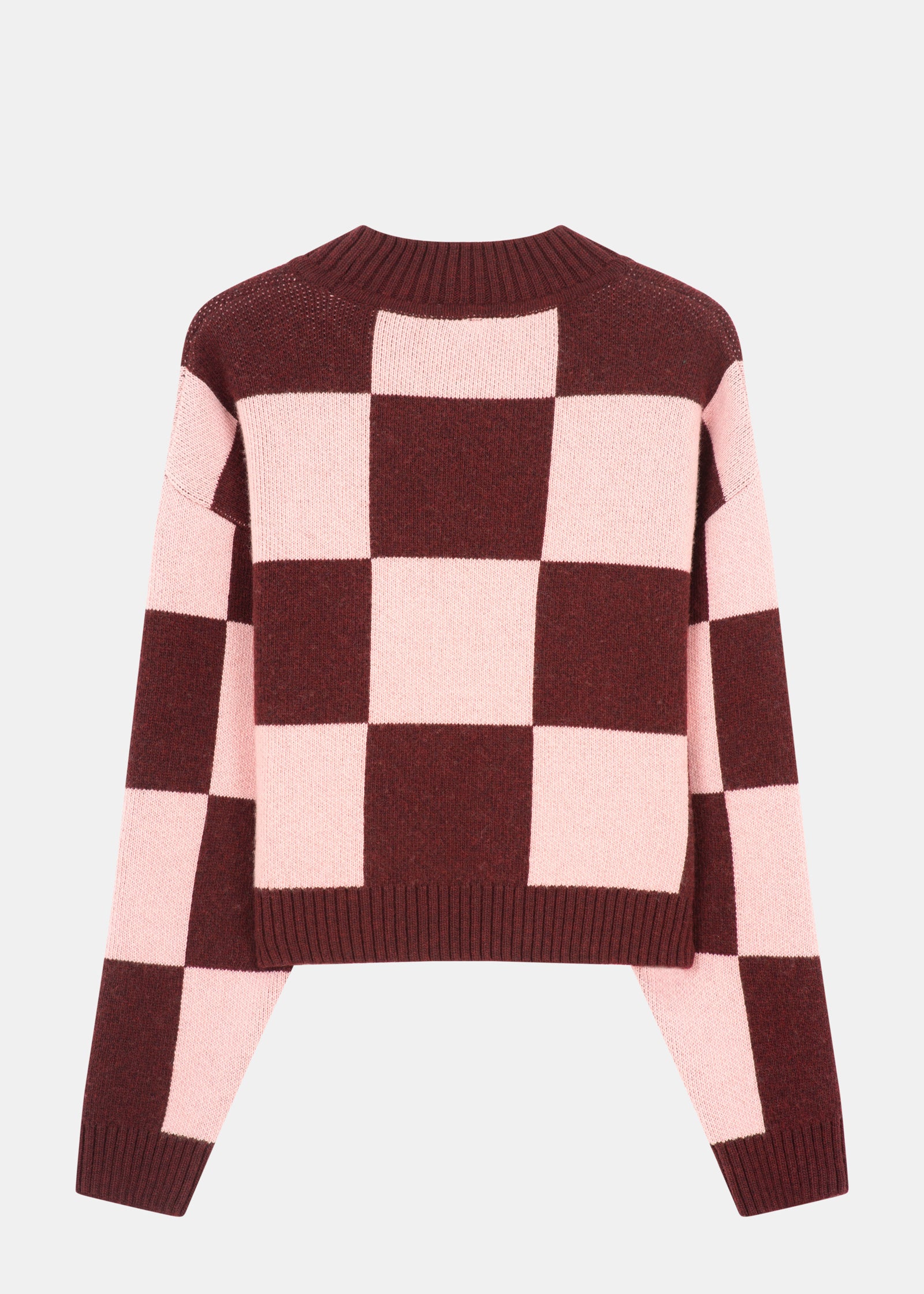 Strick-Sweater KARO Bordeaux/DuskPink