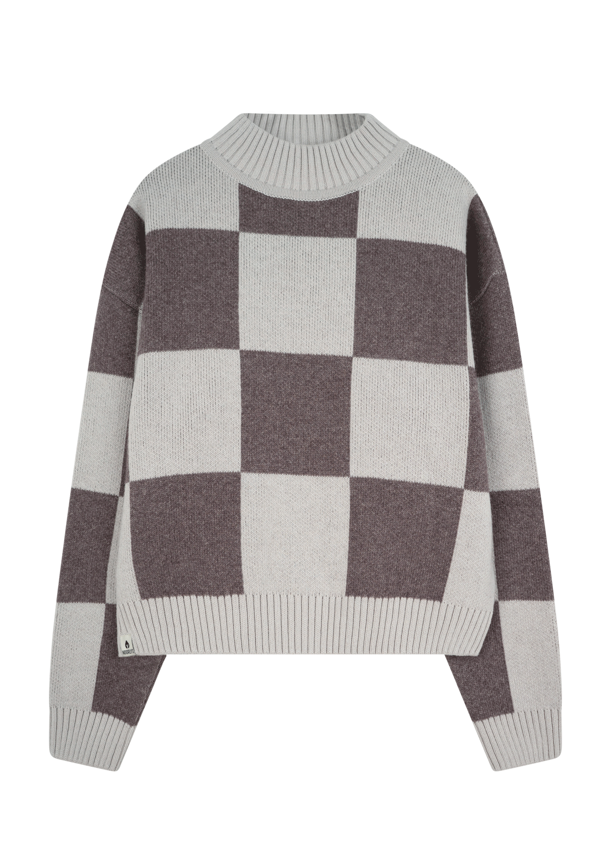 Knit sweater CHECK OysterGrey/Chocolate