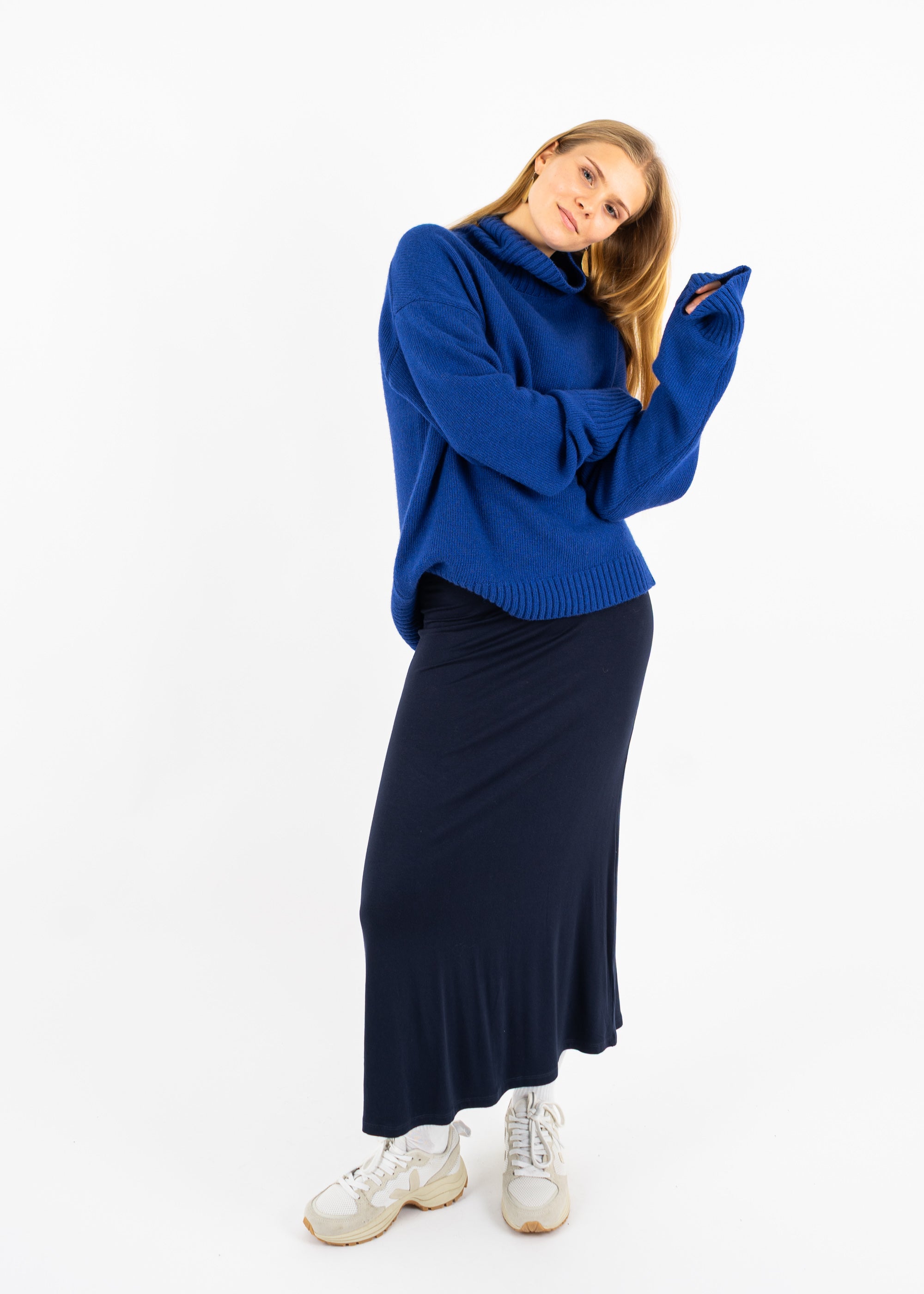 Unser Model Maike ist <strong>176 cm</strong> groß und trägt <strong>Größe S</strong>.#
