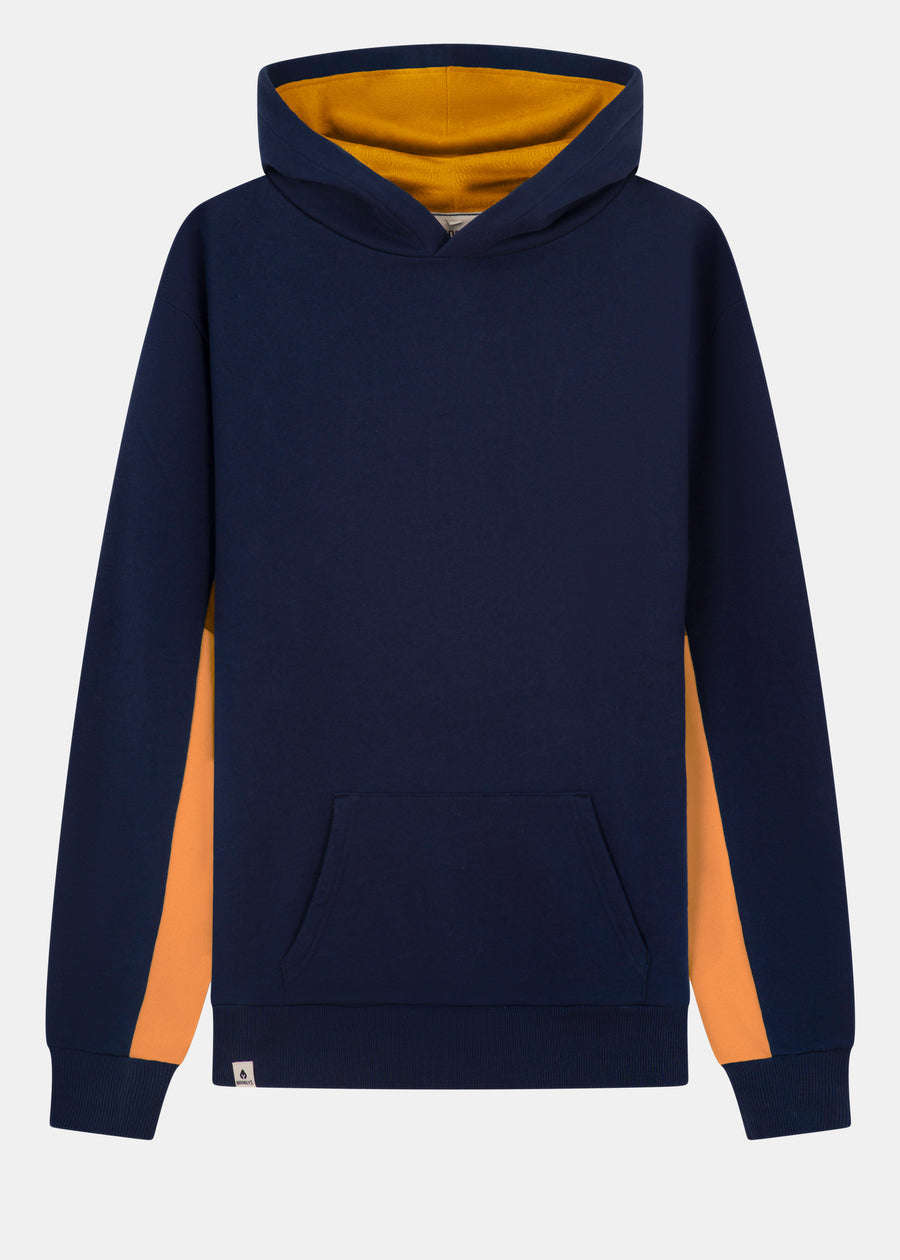 Hoodie WILKE Navy/Tangerine