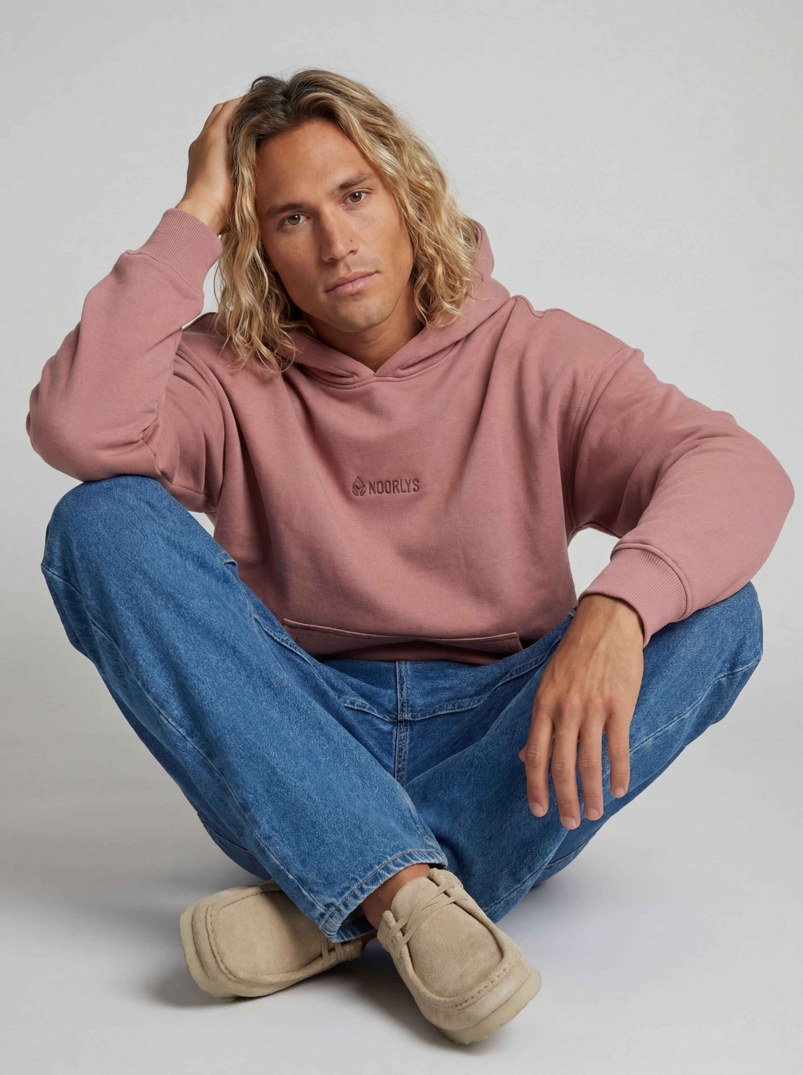 Boxy Heavy-Sweat Hoodie PUNDIG DustyRose/Marsala