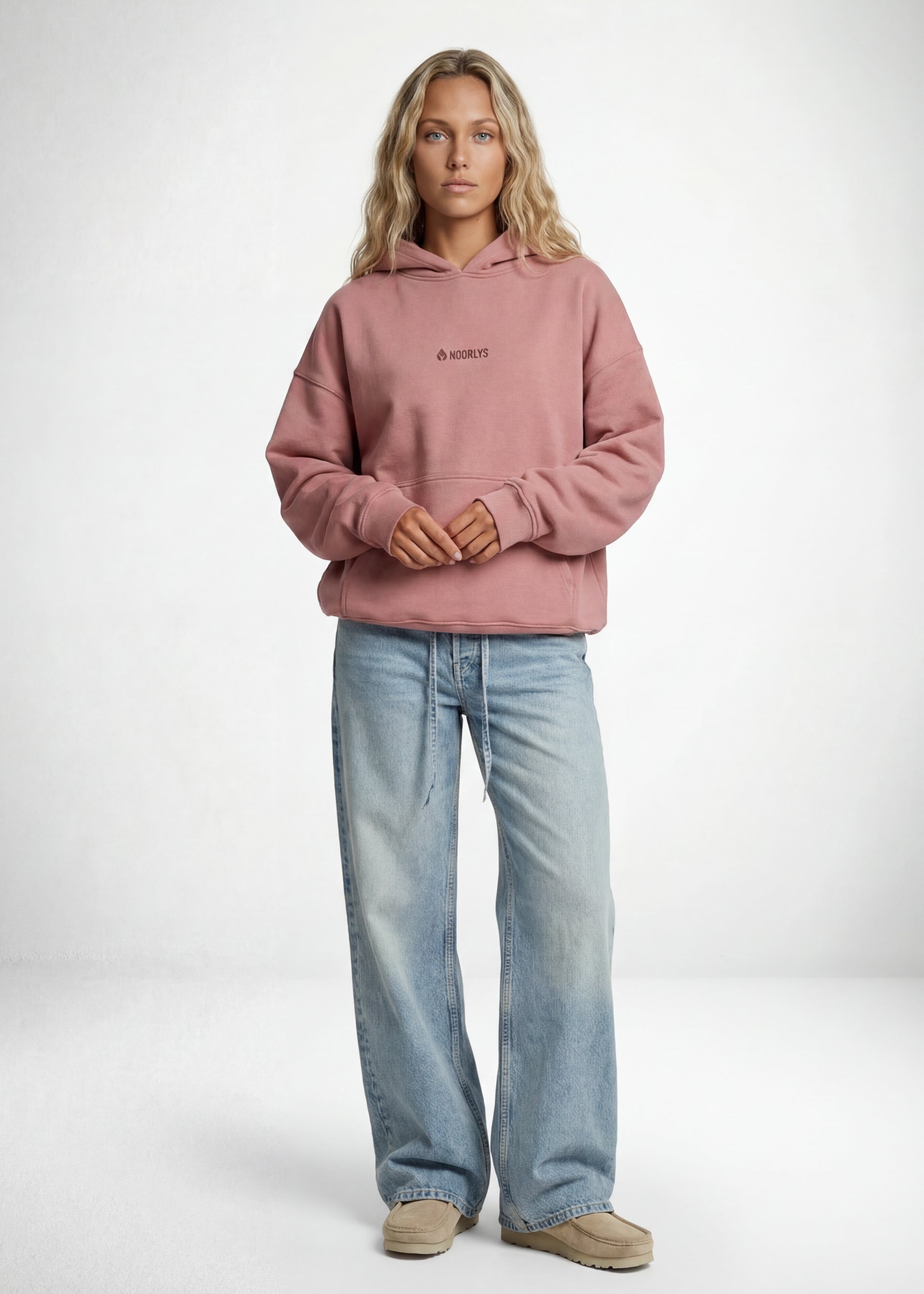 Boxy Heavy-Sweat Hoodie PUNDIG DustyRose/Marsala