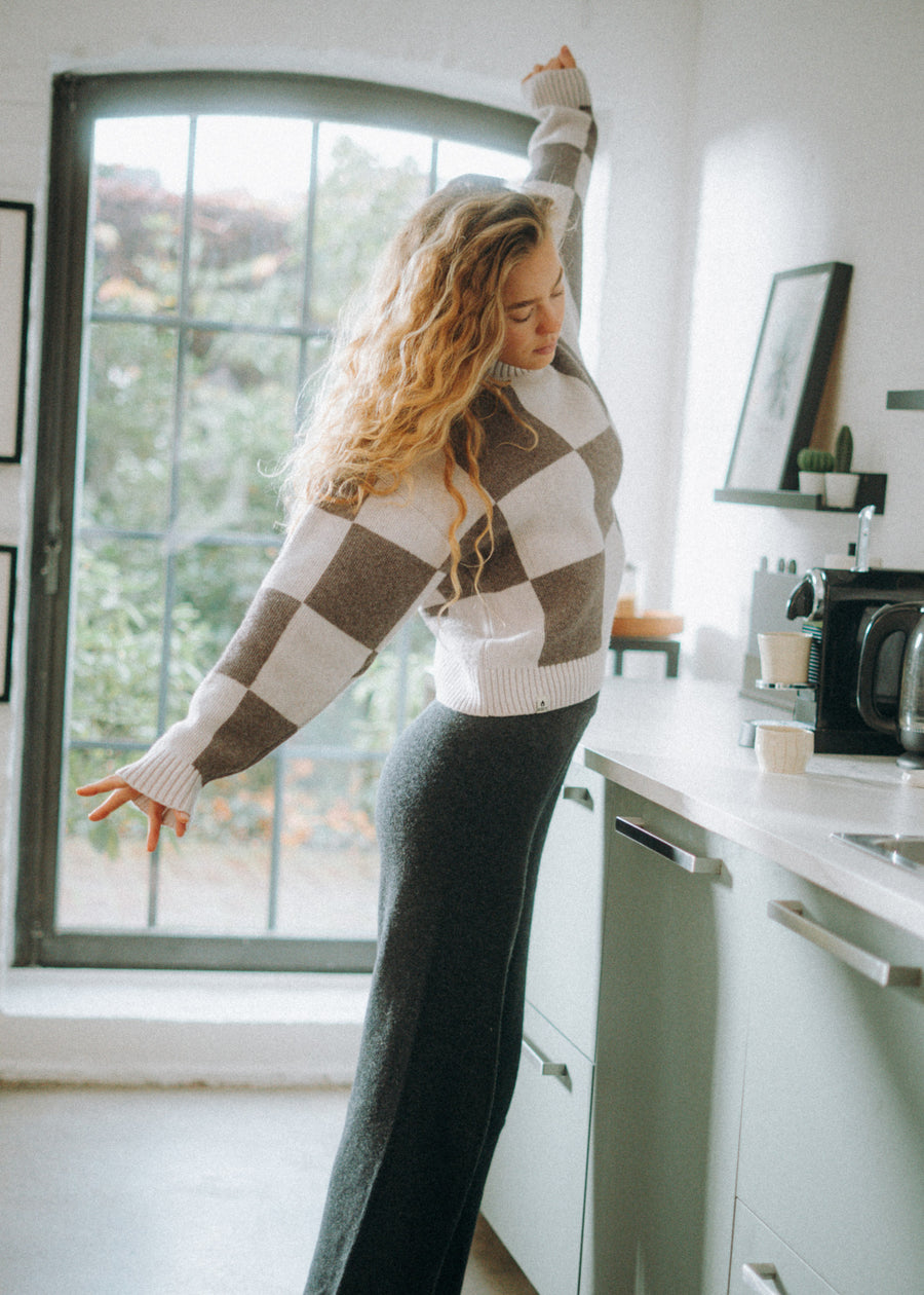 Knöchellange Strickhose LAANA Anthracite