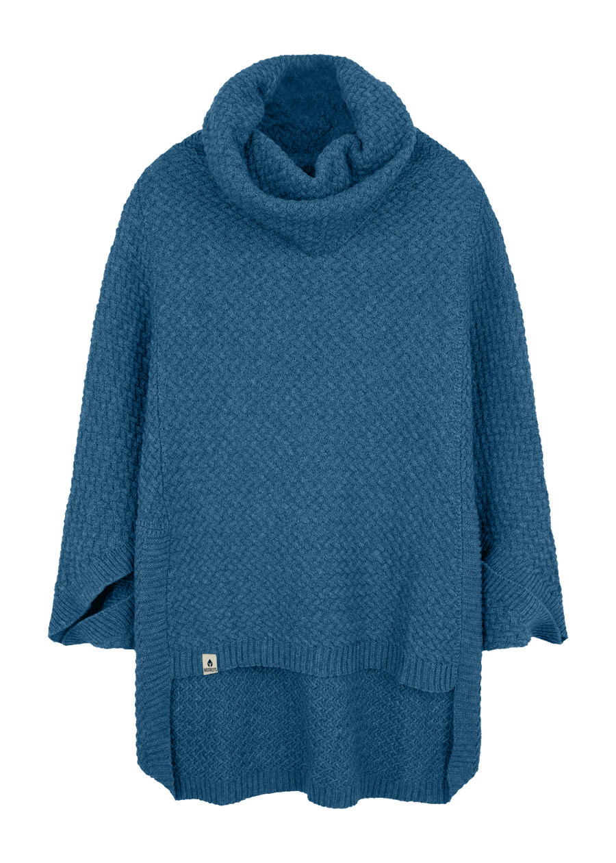 Strick-Poncho MUUS DenimBlue