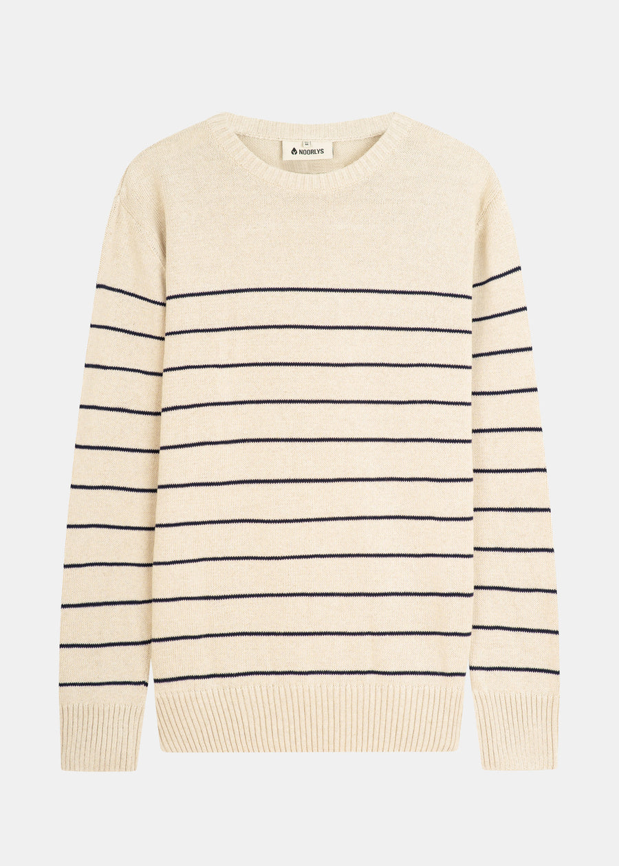 Second Choice Strickpullover Beige-Navy-Striped