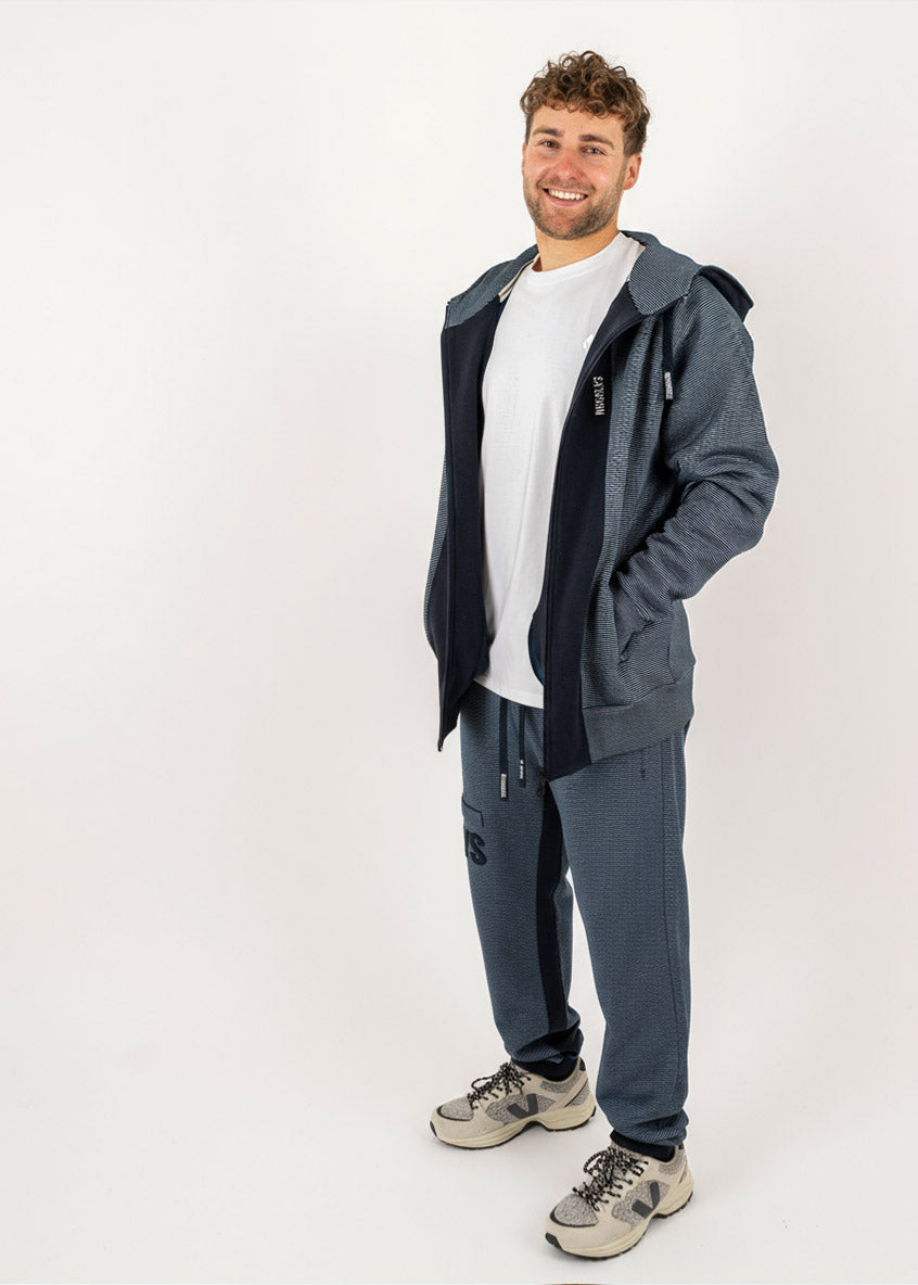 Bündel Sweatjacke STRIPPEN & Jogginghose SUNDAG MarineStriped